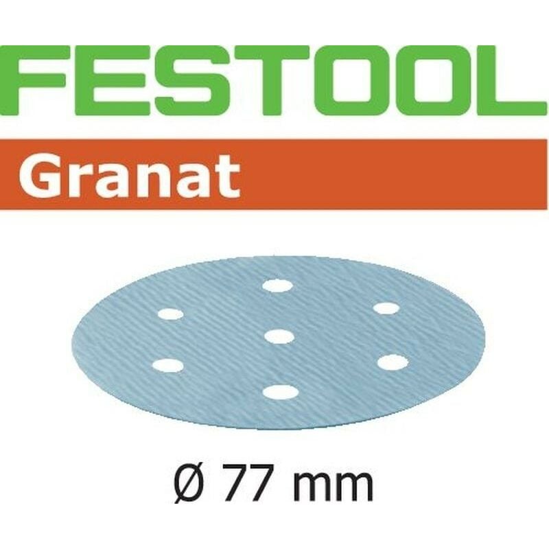 foto del prodotto festool disco abrasivo stf d77 6 p120 gr 50 granat 497406