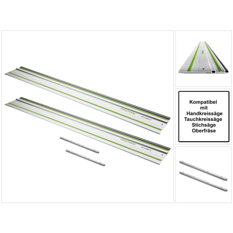 foto del prodotto festool fs 1080 2 kit 2x guida 1080mm 2x pezzi di collegamento fsv 2x 491504 2x 482107 