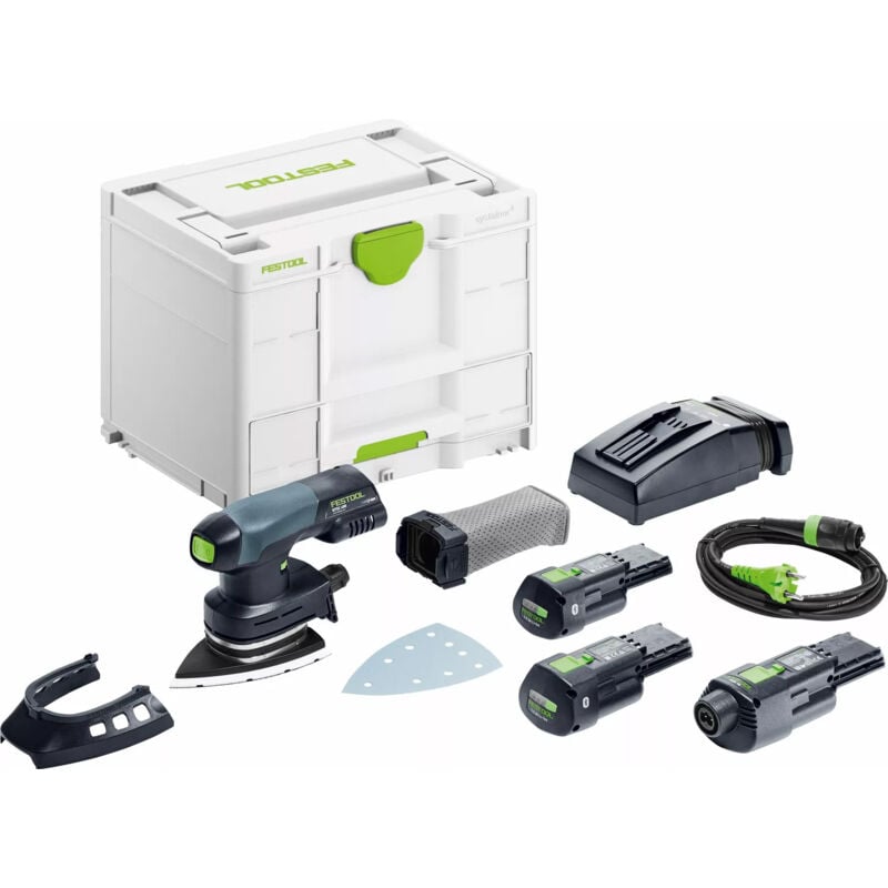 foto del prodotto festool levigatrice a delta dtsc 400 3.0 i set senza fi con 2 batterie da 18v 3,0 ah caricabatterie systainer 