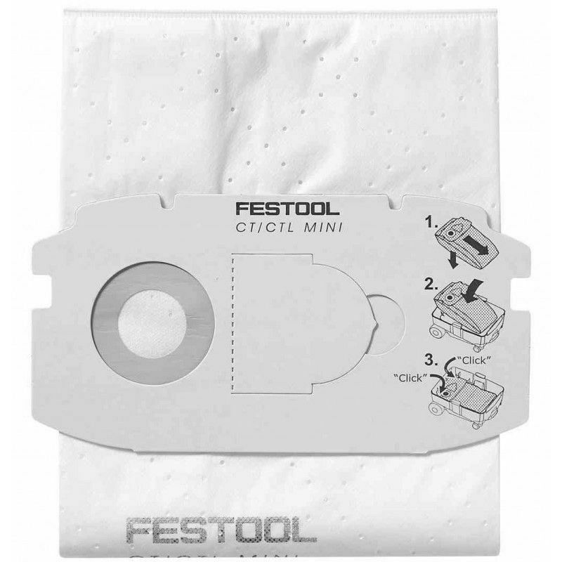 foto del prodotto festool selfclean sc fis ct mini 5 sacchetti filtranti 498410 5 pezzi