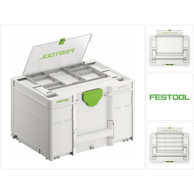 foto del prodotto festool sys3 df m 237 valigia portautensili con coperchio 396 x 296 x 237 mm 21,4 l collegabile 577348 