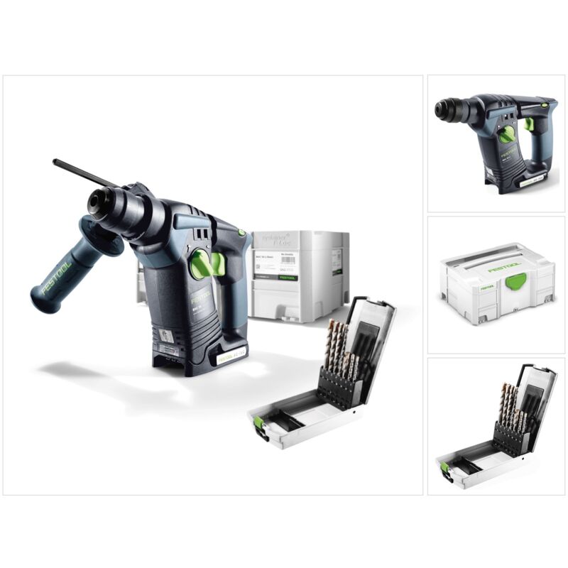 foto del prodotto festool - trapano a percussione a batteria bhc 18 li-basic 18v ( 574723 ) 25nm brushless solo in systainer + set di punte da 7 pezzi - senza