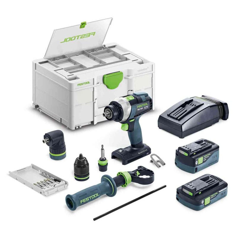 foto del prodotto festool trapano avvitatore 18v 1x4,0 1x5,0 ah quadrive tdc 18 4 5,0 4,0 i set 577612