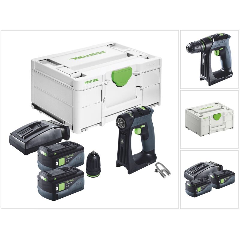 foto del prodotto festool trapano avvitatore a batteria cxs 18 18 v 40 nm brushless 2x batteria 5,0 ah caricabatterie systainer