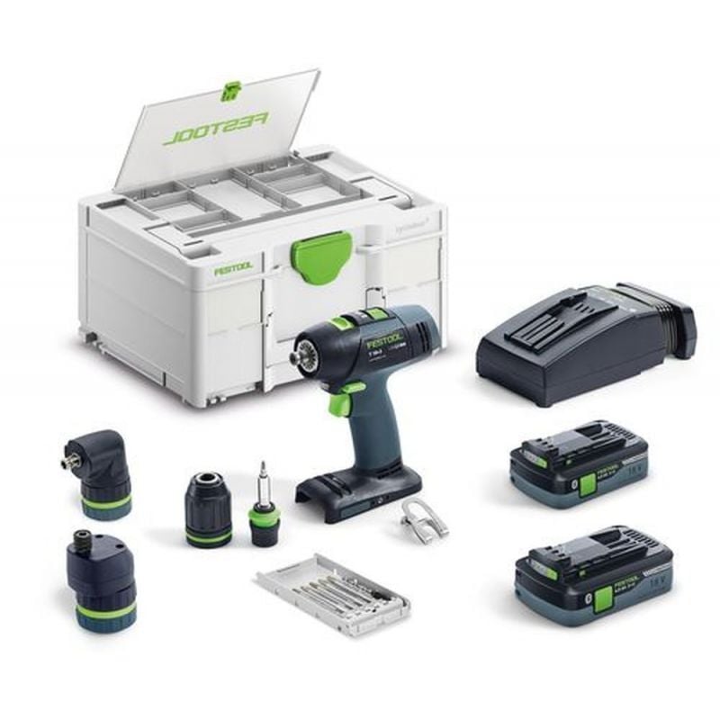 foto del prodotto festool - trapano avvitatore a batteria t 18 3 hpc 4,0 i-set - 577609
