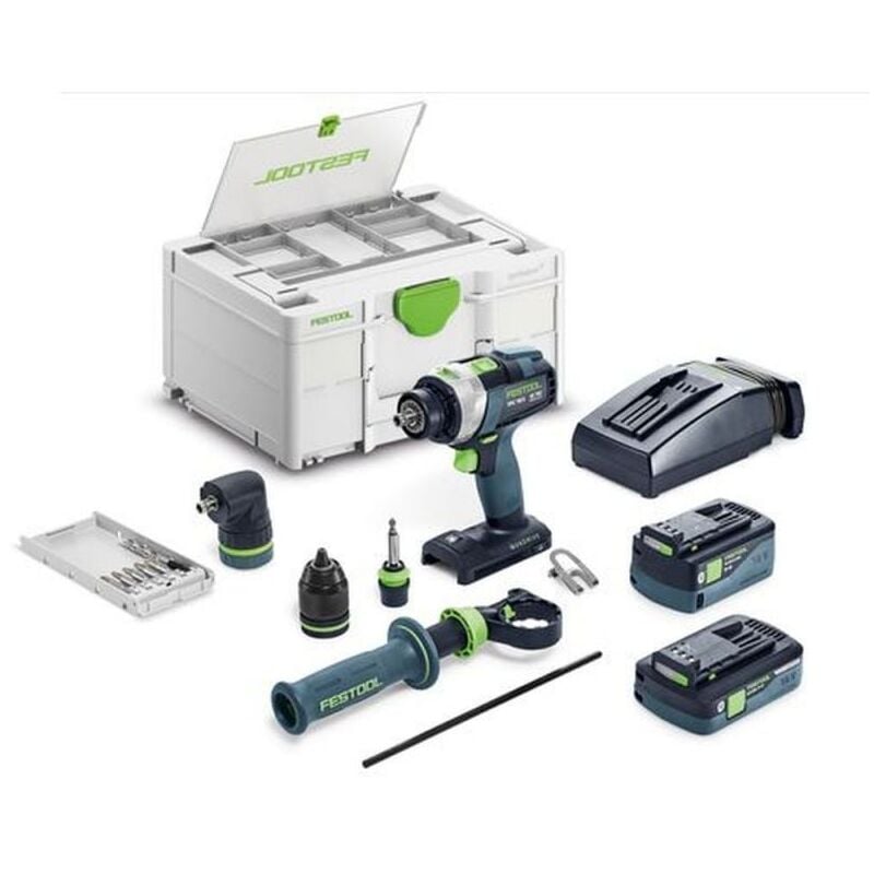foto del prodotto festool trapano avvitatore con percussione a batteria tpc 18 4 5,0 4,0 i set quadrive 577621