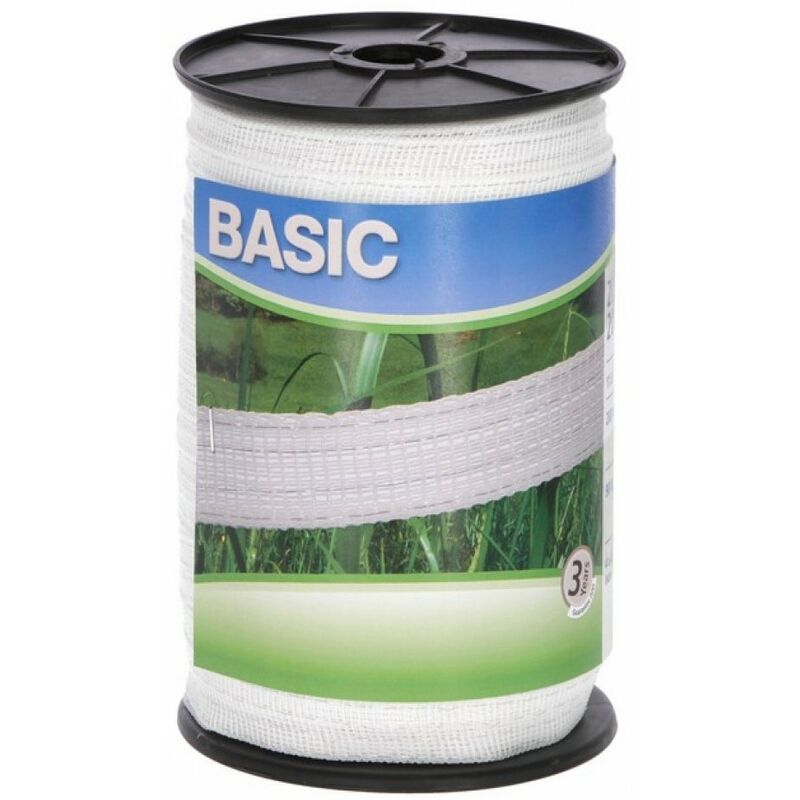 foto del prodotto fettuccia elettrificata per recinto basic bianca mt.200 h.cm.4 fili 8