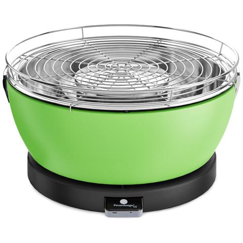 foto del prodotto feuerdesign barbecue portatile da tavolo a carbonella bbq da giardino 33 cm colore verde vesuvio