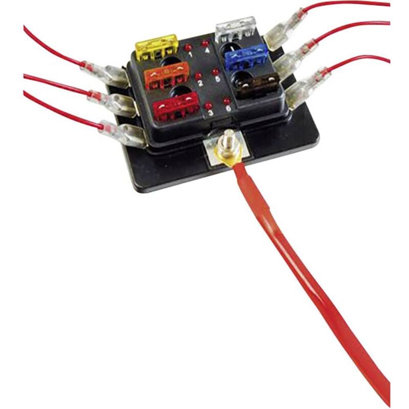 foto del prodotto fha506 led distributore fusibile a lama standard poli 6 30 a 1 pz. secor t