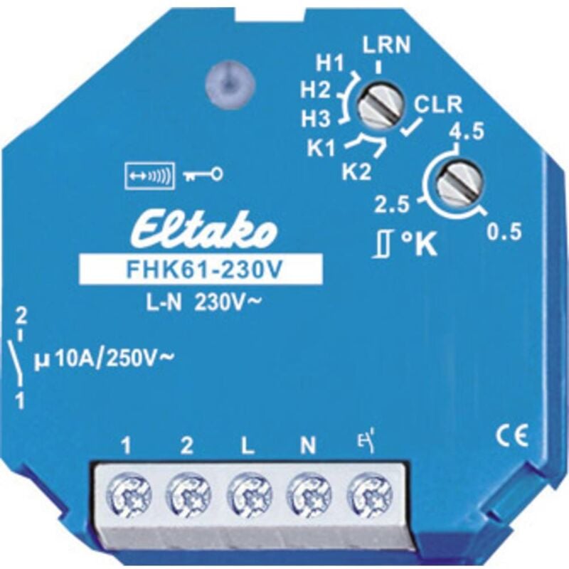 foto del prodotto fhk61 230v eltako senza fili attuatore interruttore da incasso potenza di commutazione max 2500 w raggio di azione ma