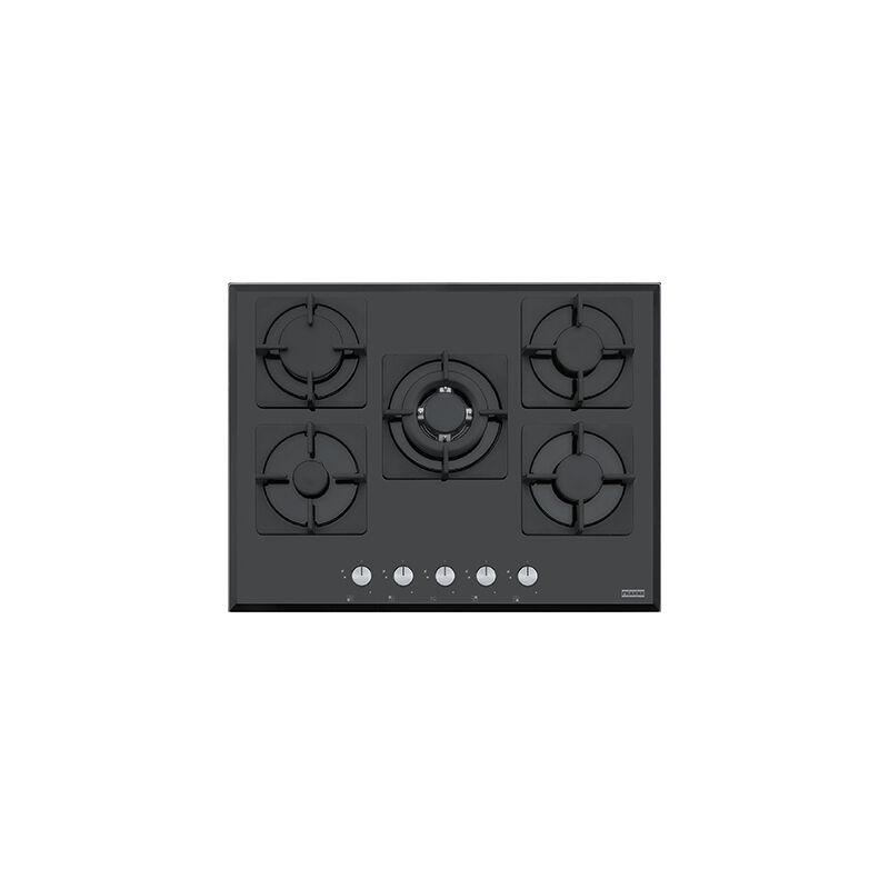 foto del prodotto fhns 705 4g tc bk c. colore del prodotto nero, posizionamento dell apparecchio da incasso, dimensione della larghezza del piano cottura 68 cm.
