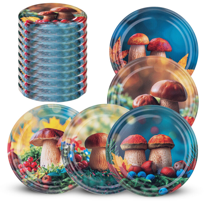 foto del prodotto fi82 tappi barattolo coperchi barattolo funghi 10 pezzi 6 clip