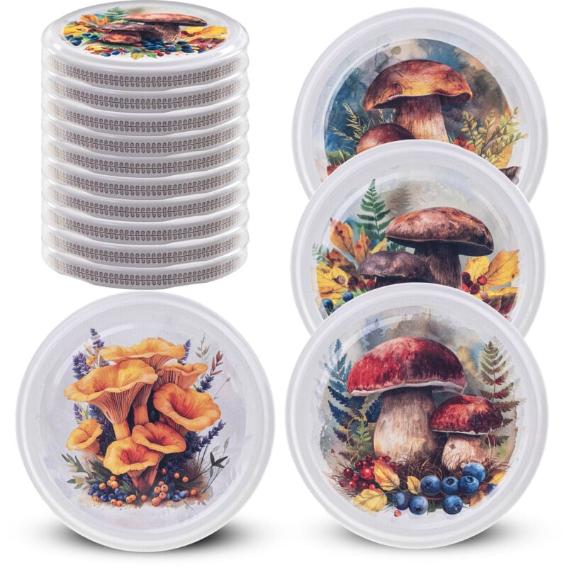foto del prodotto fi82 tappi barattolo coperchi barattolo funghi 10 pezzi 6 clip