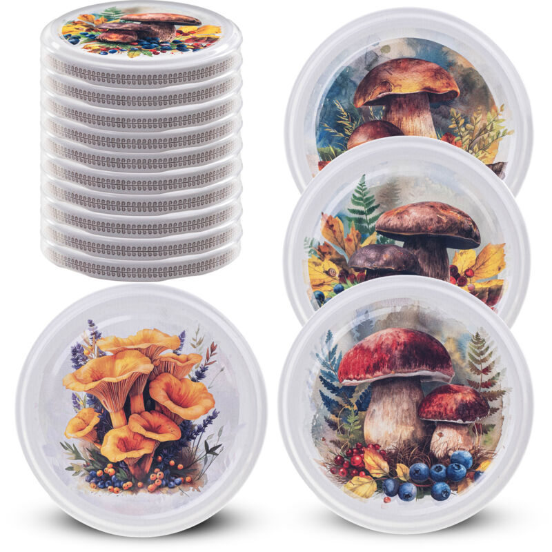 foto del prodotto fi82 tappi barattolo coperchi barattolo funghi 50 pezzi 6 clip