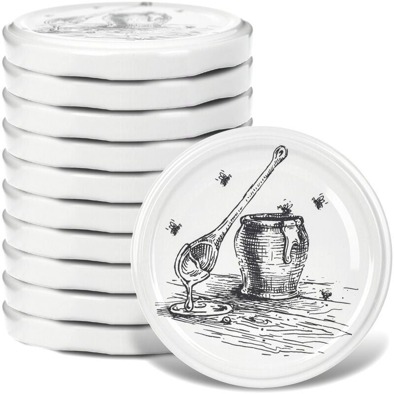 foto del prodotto fi82 tappi per barattoli, tappi per barattoli, coperchi, miele, 10 pezzi, 6 clip