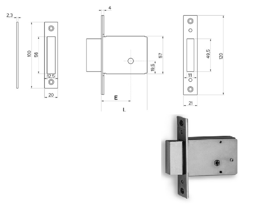 foto del prodotto fiam 1500k serratura infilare mm.40 1 mandata
