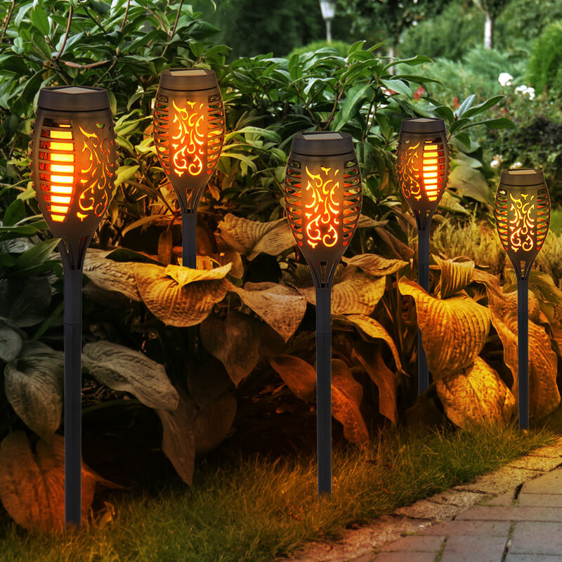 foto del prodotto fiamme solari torce luce da giardino luce solare all aperto torce solari per esterno fiamma torcia solare luci torcia per esterno, effetto fuoco, 12x