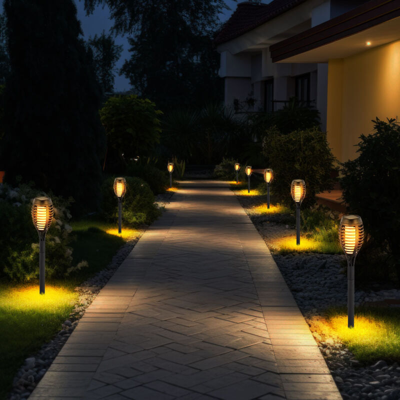 foto del prodotto fiamme solari torce luce da giardino luce solare all aperto torce solari per esterno fiamma torcia solare luci torcia per esterno, effetto fuoco, 12x