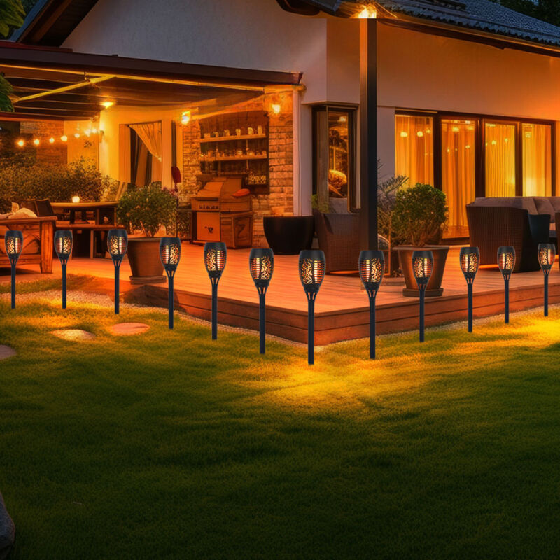 foto del prodotto fiamme solari torce luce da giardino luce solare per esterni torce solari per esterno fiamma torcia solare luci torcia per esterno, effetto fuoco,