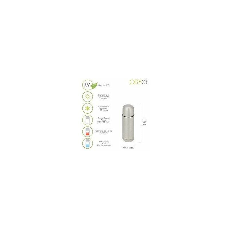 foto del prodotto fiaschetta per liquidi 350 ml, in acciaio inox, senza bpa, antigoccia, anti goccia oryx