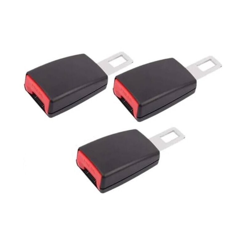 foto del prodotto fibbia per cintura di sicurezza auto regolabile da 3 pezzi, 12 cm, nera, clip per cintura di sicurezza auto universale