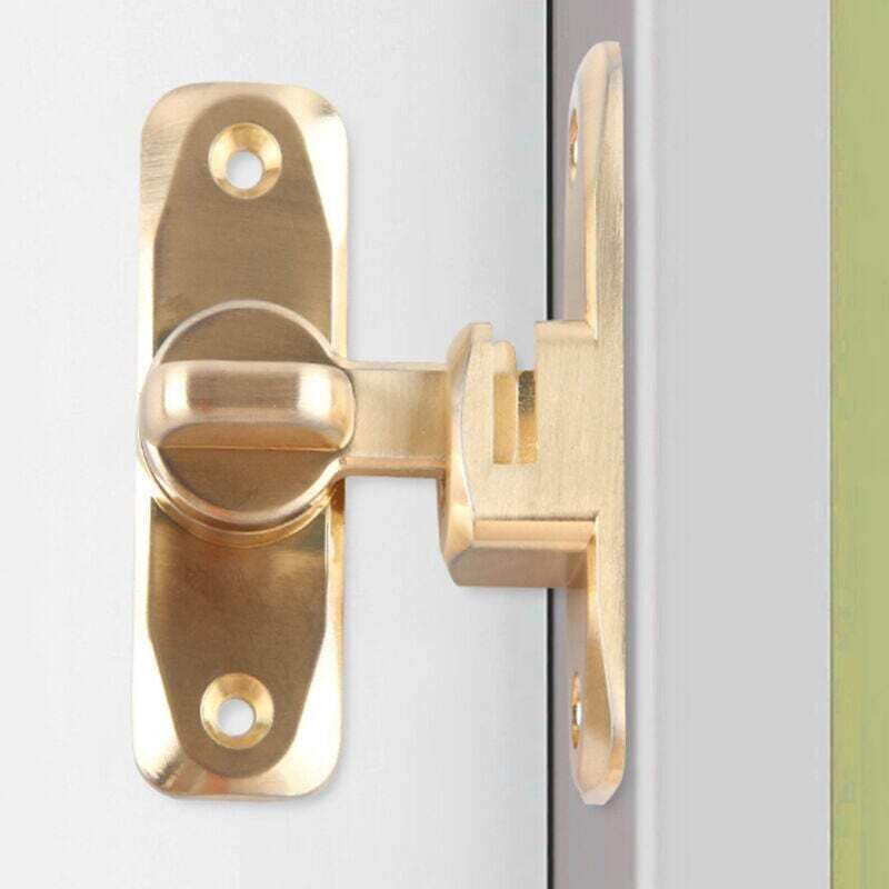 foto del prodotto fibbia per porta a 90 180 gradi, fibbia ad angolo retto, fibbia per porta, bullone, serratura per porta del fienile, serratura per porta scorrevole,