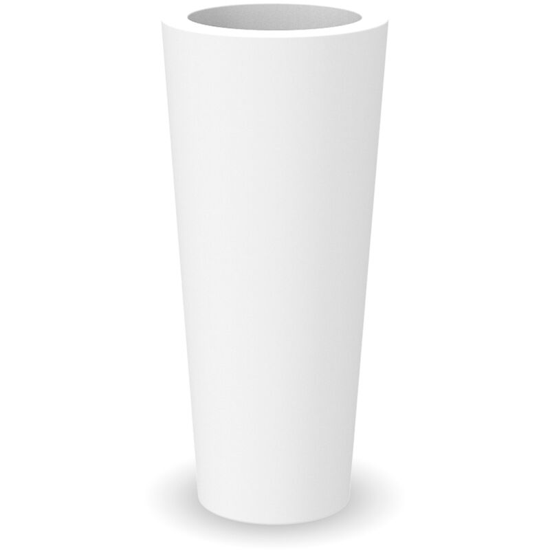 foto del prodotto ficus 80 vaso rotondo e alto per interni ed esterni per piante e fiori molto resistente al passare del tempo. realizzata in polietilene in spagna
