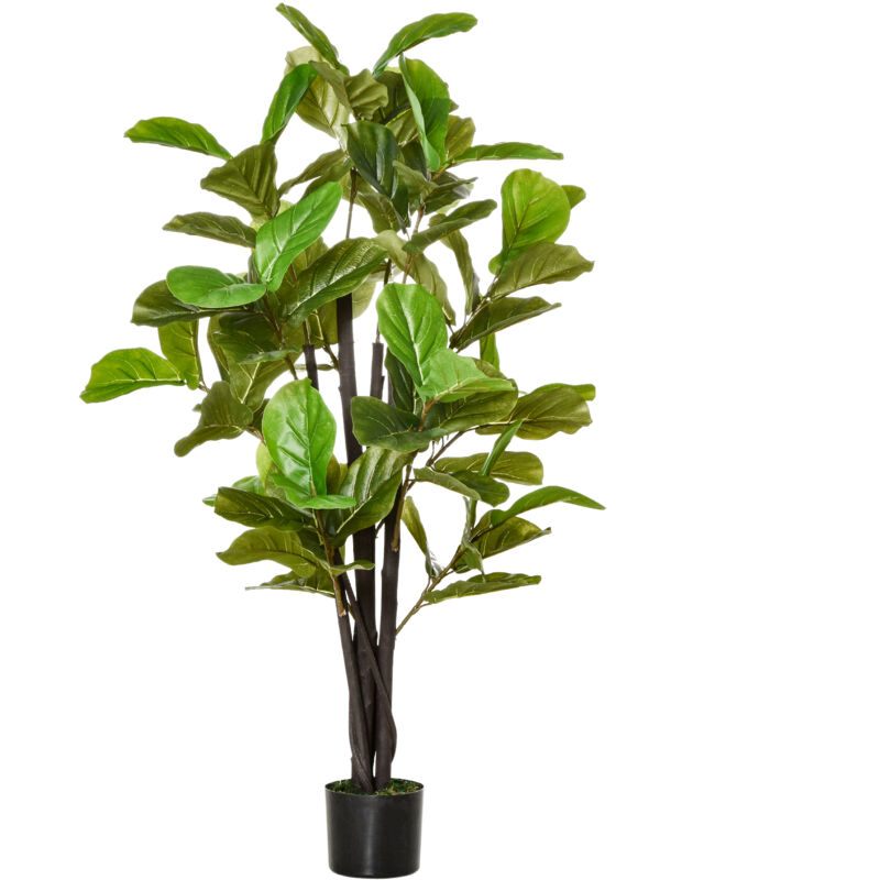 foto del prodotto ficus artificiale con 78 foglie realistiche per interni esterni 130cm homcom