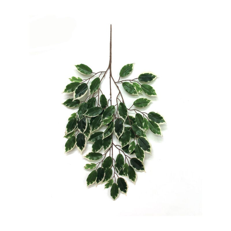 foto del prodotto ficus luxe ramo artificiale con 64 foglie variegato h cm 75