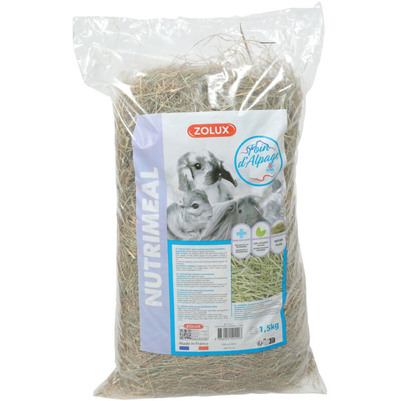 foto del prodotto fieno da alpe premium, alimenti complementari per roditori zolux 1500 g