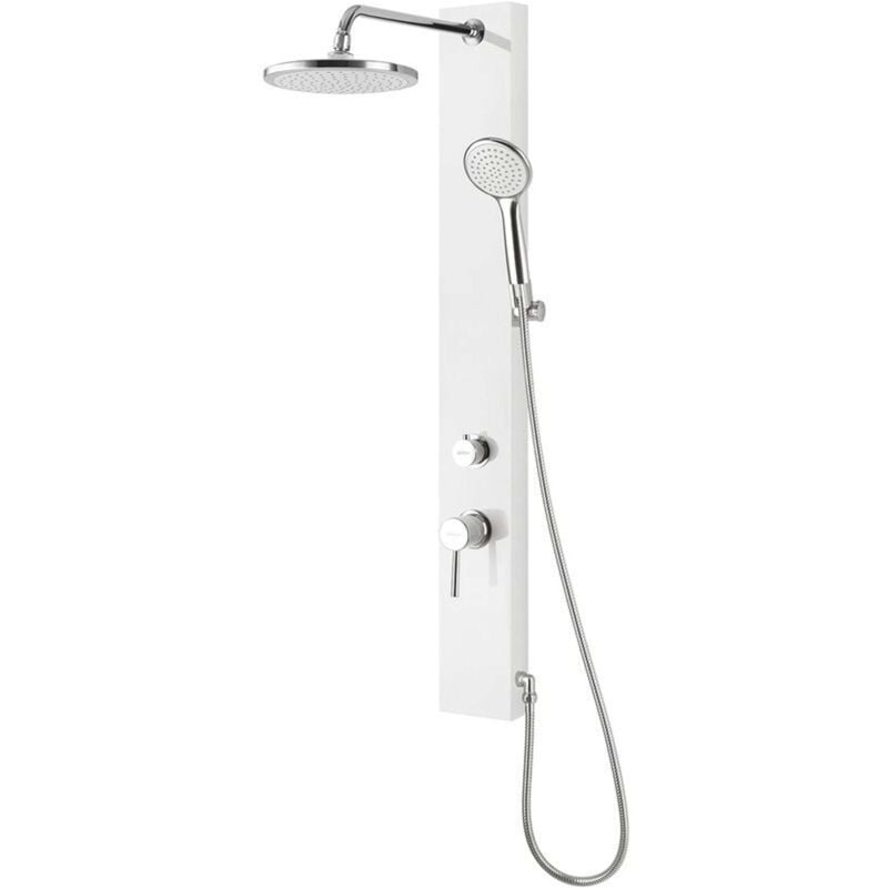 foto del prodotto figa pannello doccia con miscelatore 125x1050 mm, bianco sl230 aqualine