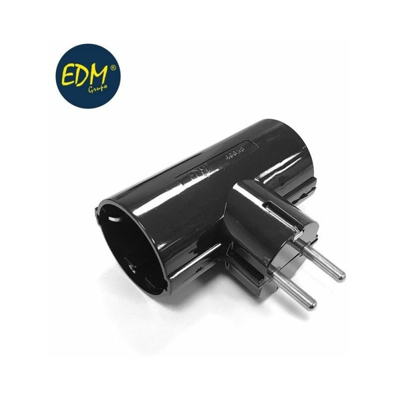 foto del prodotto figura a doppia bachelite tipo f 16a 3680w nero 4,8 mm