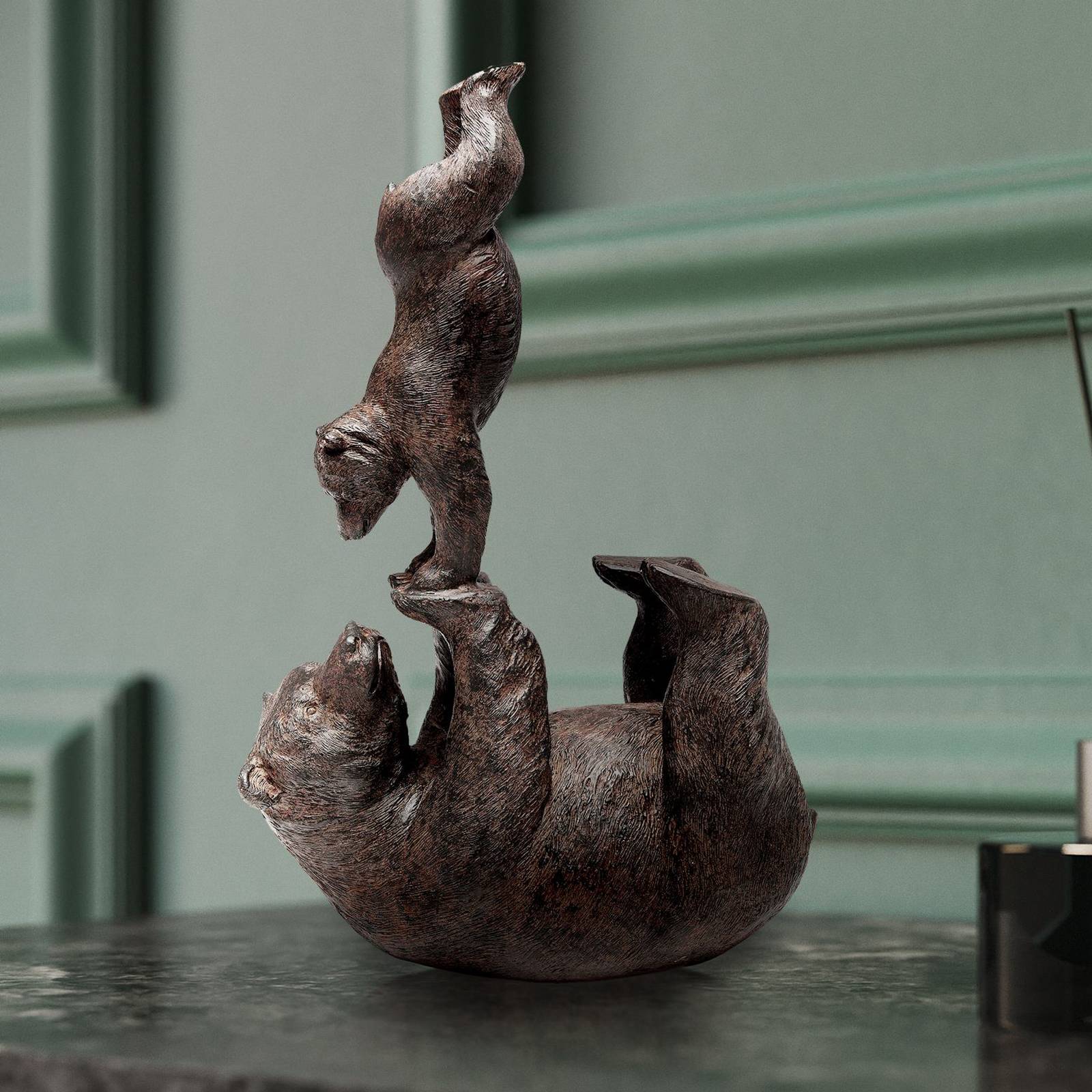 foto del prodotto figura decorativa kare orsetti artistici in posizione verticale, poliresina,