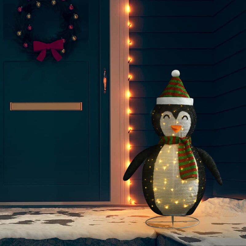 foto del prodotto figura decorativa natalizia pinguino led tessuto pregiato 90 cm vidaxl