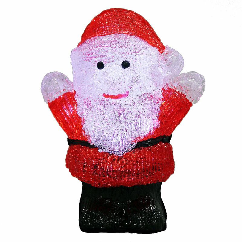 foto del prodotto figura natalizia in acrilico luci a led a batteria o con cavo vari modelli decorazione di natale giardino addobbo decorativo indoor outdoor babbo