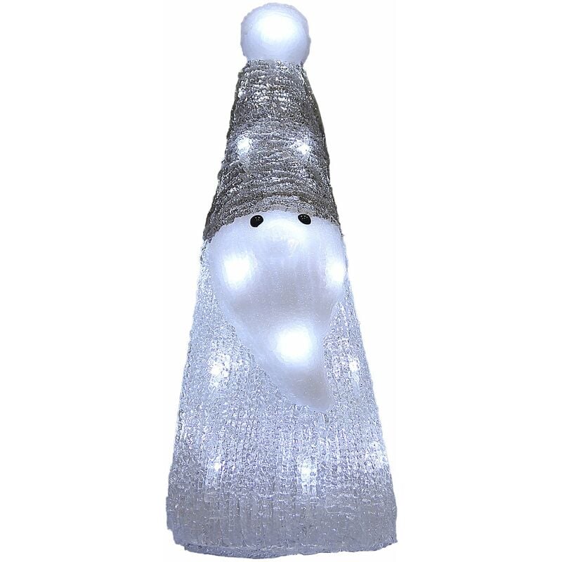 foto del prodotto figura natalizia in acrilico luci a led a batteria o con cavo vari modelli decorazione di natale giardino addobbo decorativo indoor outdoor babbo natale bianco