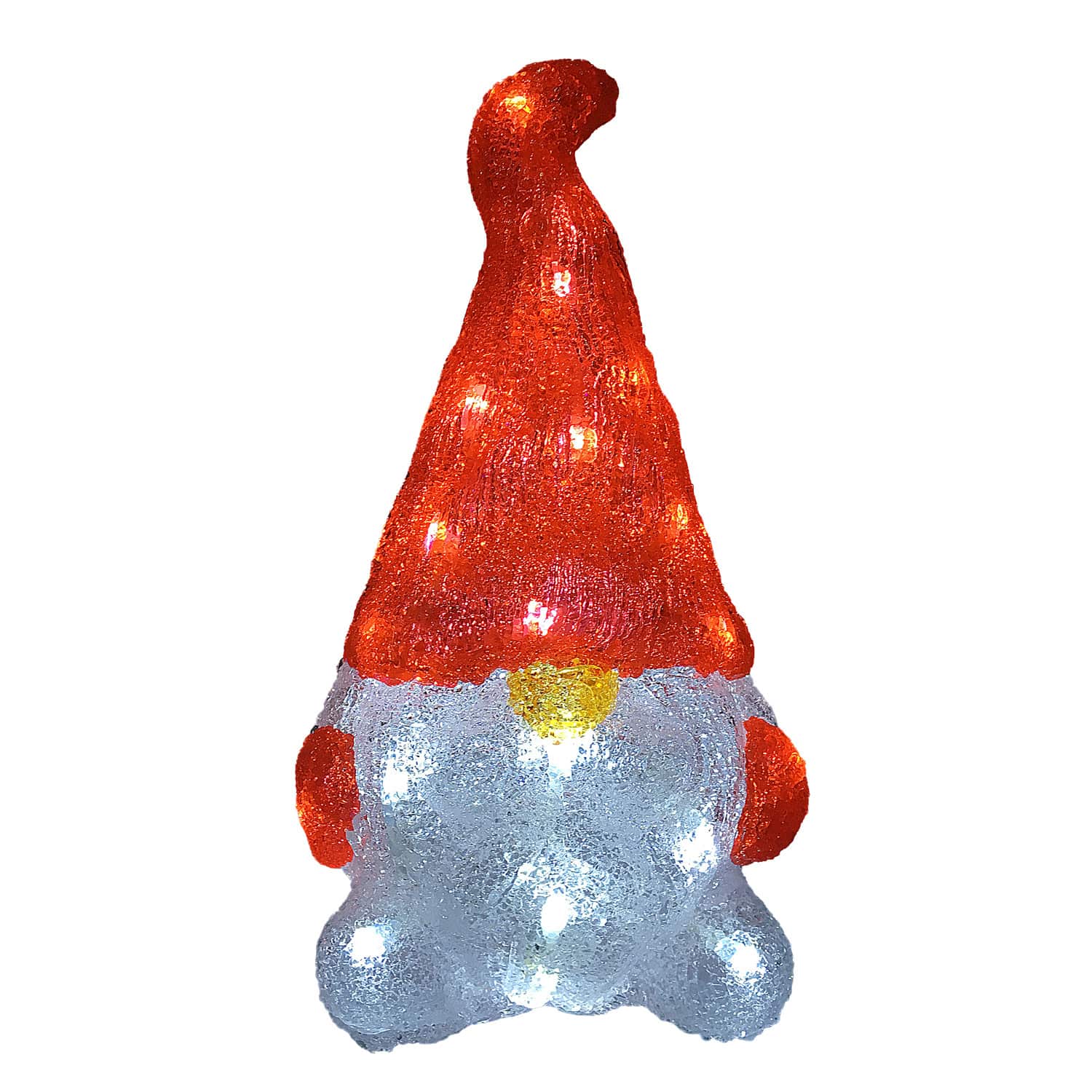 foto del prodotto figura natalizia in acrilico luci a led a batteria o con cavo vari modelli decorazione di natale giardino addobbo decorativo indoor outdoor gnomo