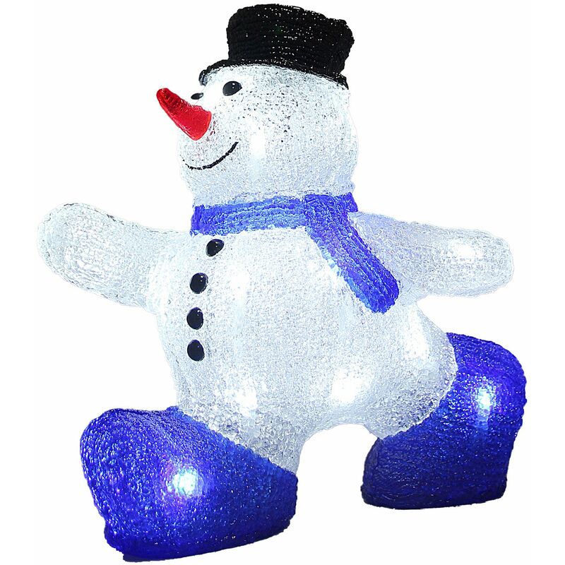 foto del prodotto figura natalizia in acrilico luci a led a batteria o con cavo vari modelli decorazione di natale giardino addobbo decorativo indoor outdoor pupazzo di neve taglia m