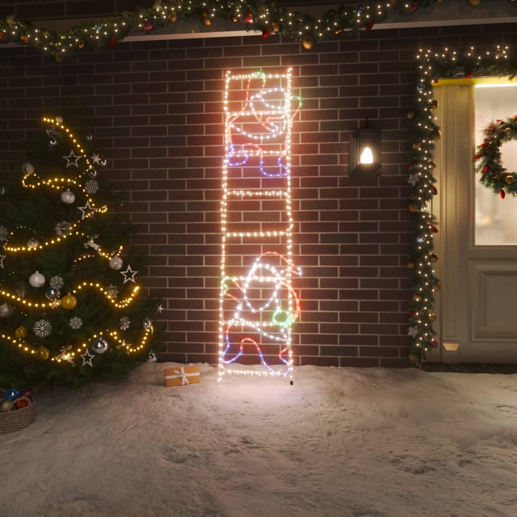 foto del prodotto figura pieghevole babbo natale su scala con 552 led 50x200 cm