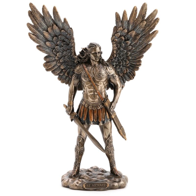 foto del prodotto figure di figura della persona figura san miguel sword gold bronze 28x9x19cm 27370 - signes grimalt