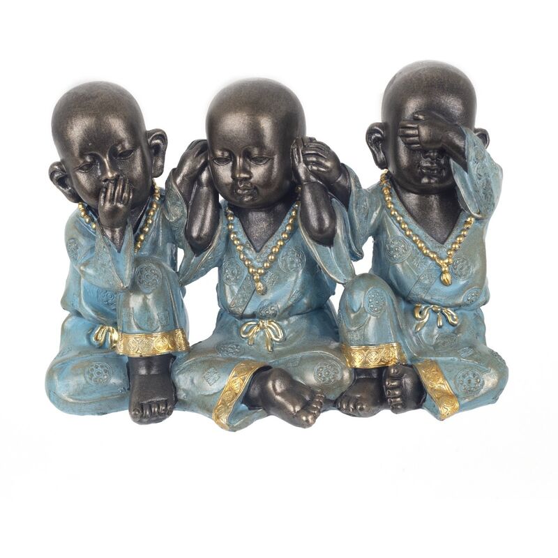 foto del prodotto figure di figure di buddha figura 3 buddha verde 12x25x16cm 23969 signes grimalt