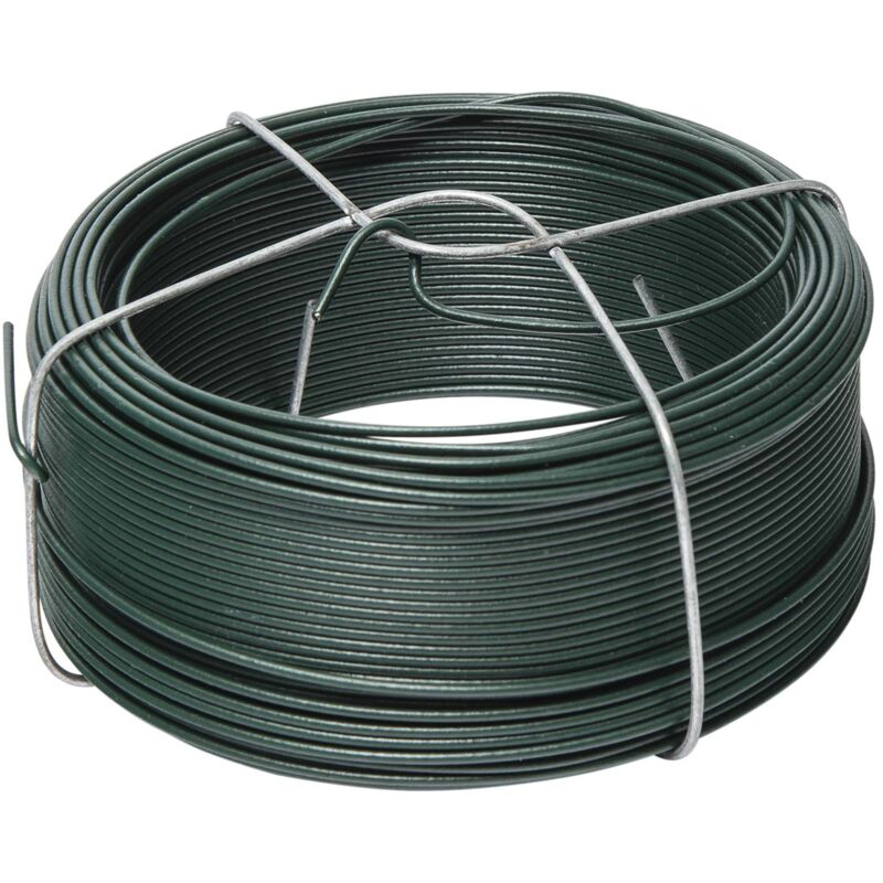 foto del prodotto fil di ferro plastificato verde con supporto 50m werka pro 0,9 mm