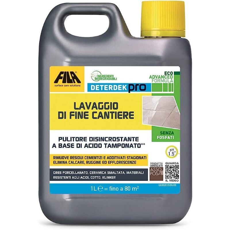 foto del prodotto fila surface care solutions deterdek pro disincrostante acido tamponato per pavimenti che elimina i residui, 1 litro