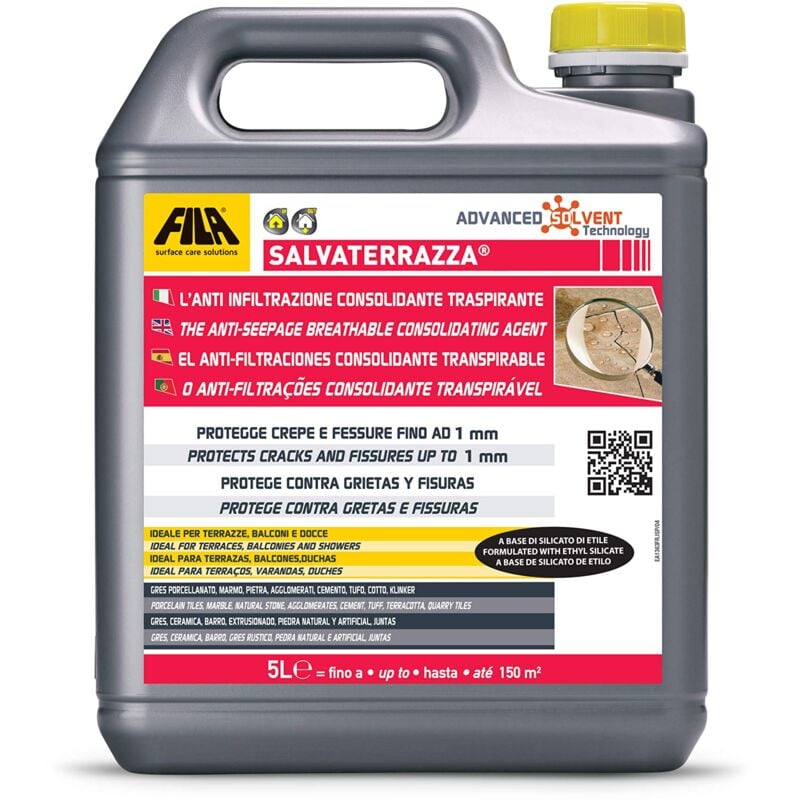 foto del prodotto fila surface care solutions salvaterrazza 5l protettivo consolidante anti infiltrazioni base solvente, 5 litri