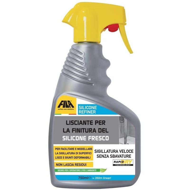 foto del prodotto fila surface care solutions, silicone refiner, spray lisciante silicone, adatto con spatola silicone e raschietto silicone, per la finitura di