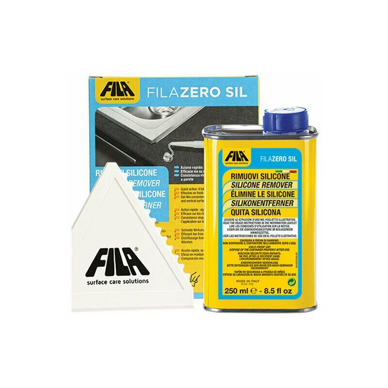 foto del prodotto fila zerosil rimuovi silicone colla resina su marmo pietra ceramica