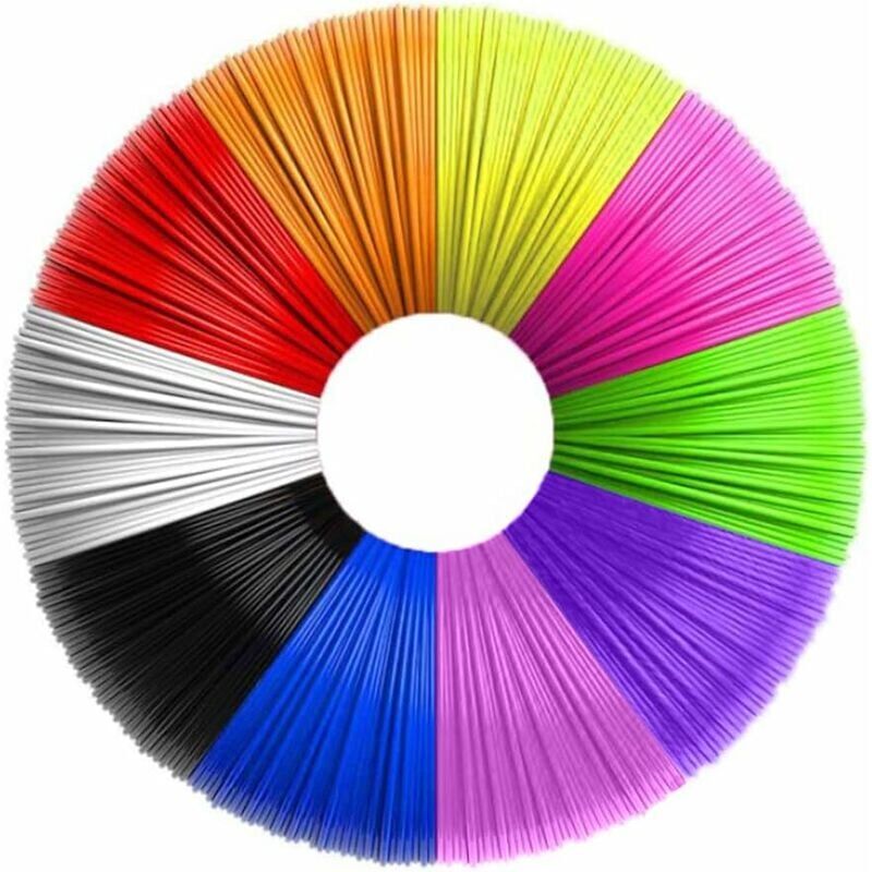foto del prodotto filamento per penna 3d ymyny ricariche di filamento pla 1.75 per penna 3d, 10 colori, 5 m ciascuno, filamento per penna 3d per bambini e adulti,