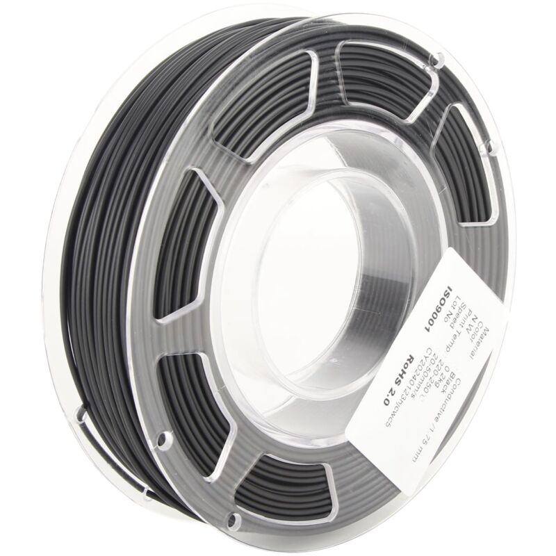 foto del prodotto filamento per stampante 3d, filamento pla nero conduttivo 1,75 mm, 20 50 mm s ej.life