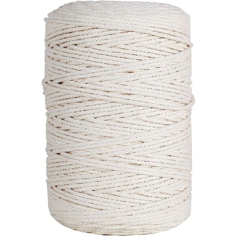 foto del prodotto filato di cotone 100 per macram 3 mm x 200 m decorazione da parete, porta piante, confezione regalo