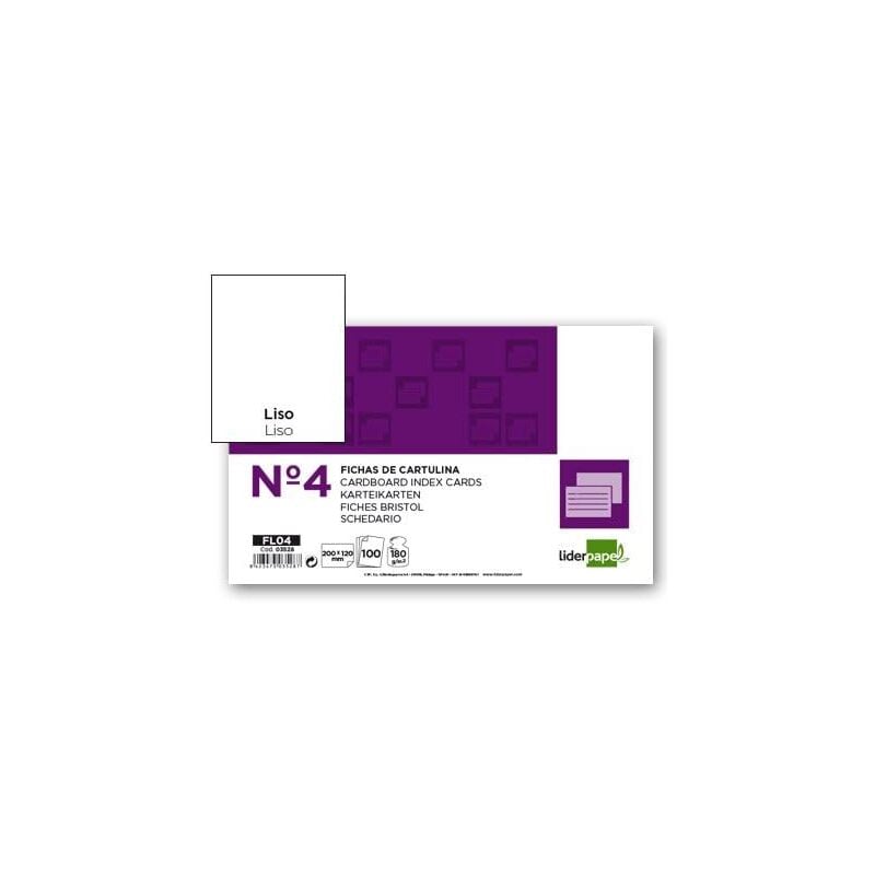 foto del prodotto file liderpapel lisa n 4 125x200mm confezione de 100 180g